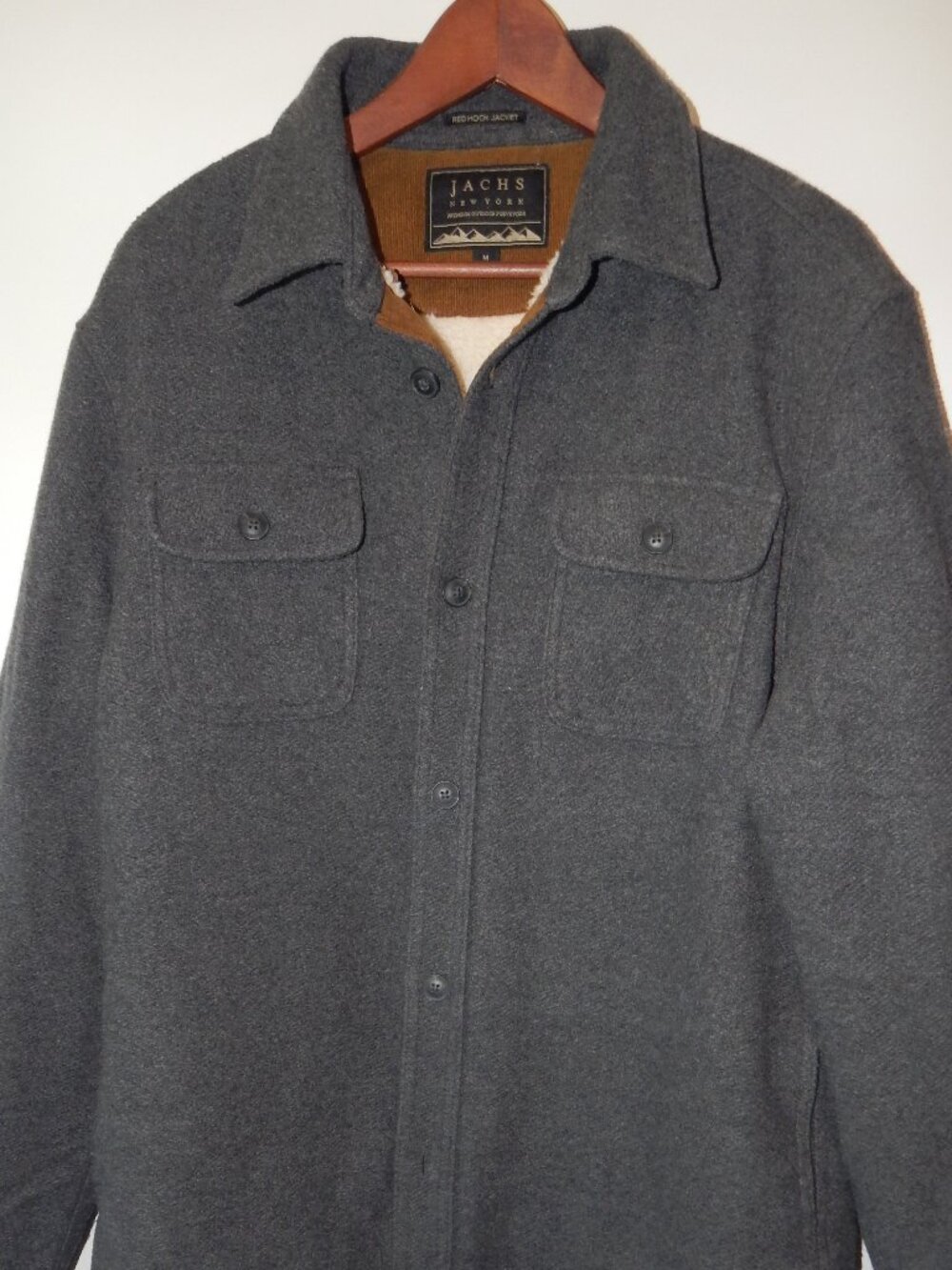 Jachs New York "Red Hook" Men's Wool Blend Sherpa Lined Shirt Jacket Medium